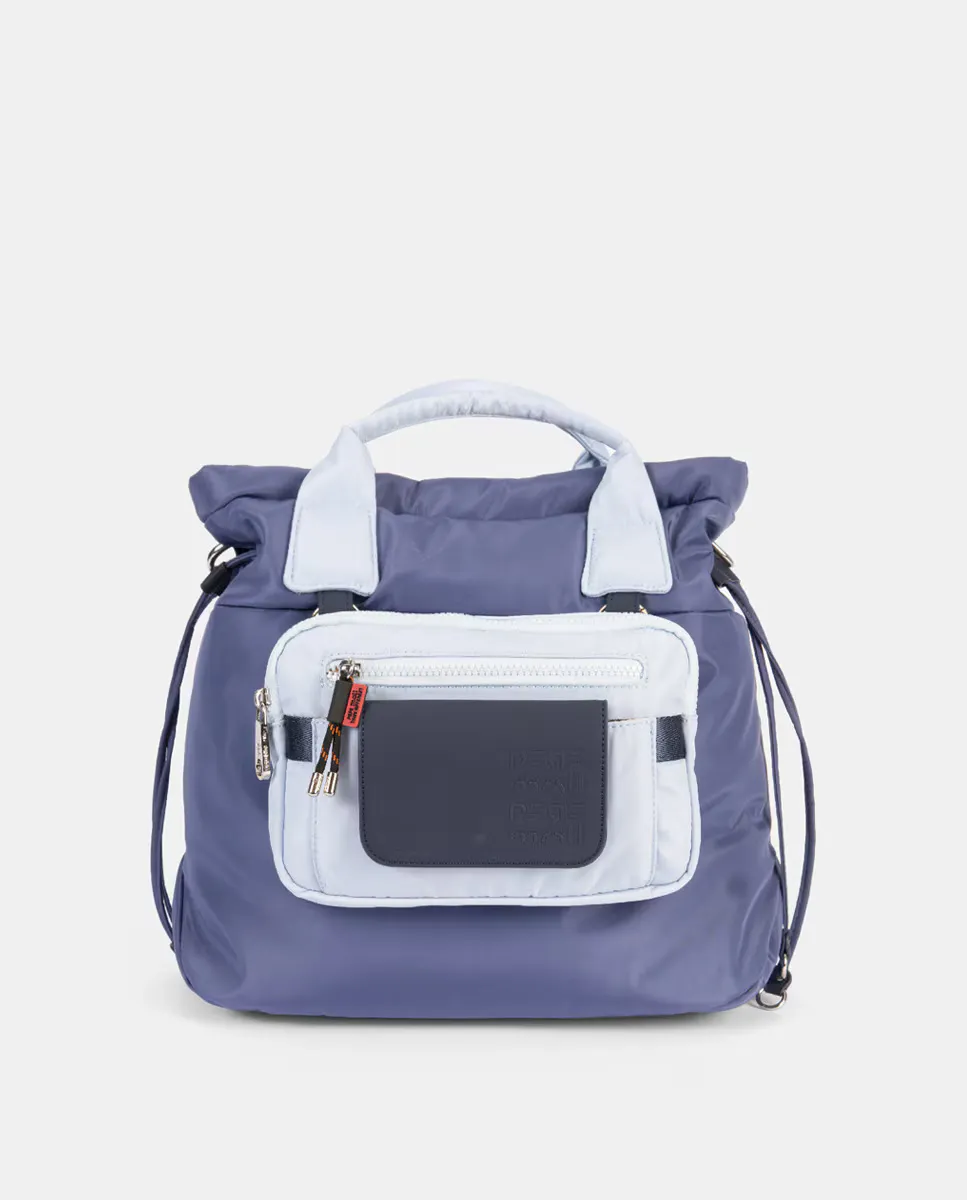 Двухцветный нейлоновый рюкзак с застежкой-молнией, двойная ручка, трансформирующаяся в плечевой ремень Pepe Moll, синий
Двухцветный нейлоновый рюкзак с застежкой-молнией, двойная ручка, трансформирующаяся в плечевой ремень Pepe Moll, синий