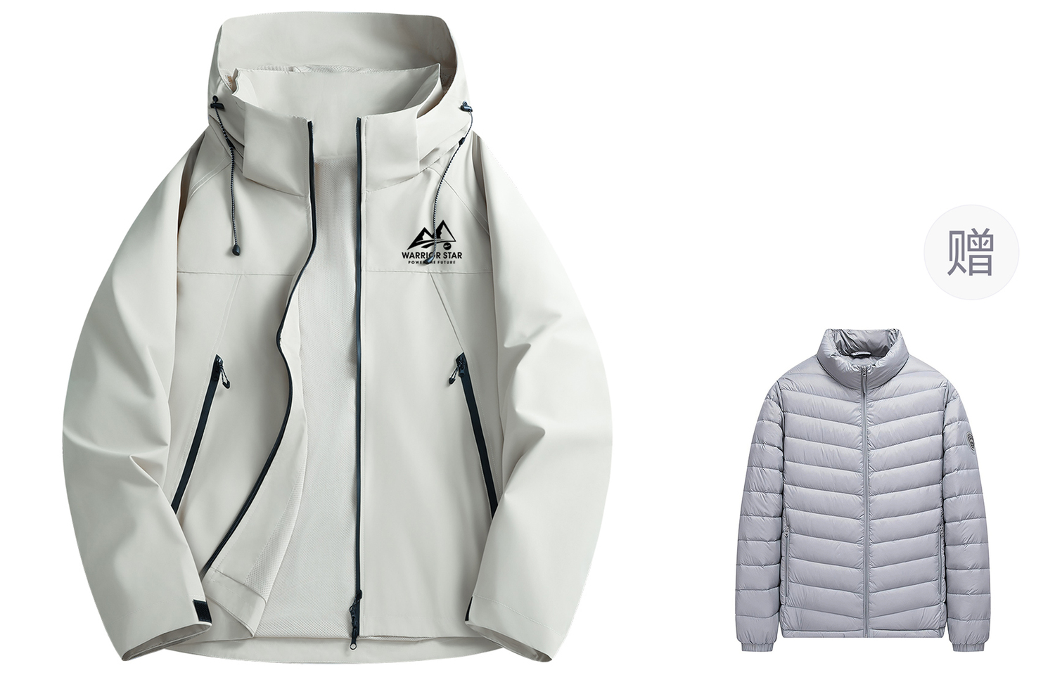 WARRIOR Городская ветровка непромокаемая, Light Gray (3-in-1 Down Liners)
WARRIOR Городская ветровка непромокаемая, Light Gray (3-in-1 Down Liners)