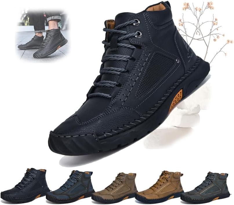 Мужские удобные ручной работы кожаные ботинки, модные комфортные противоскользящие с поддержкой свода стопы для прогулок на улице Generic, черный
Мужские удобные ручной работы кожаные ботинки, модные комфортные противоскользящие с поддержкой свода стопы для прогулок на улице Generic, черный