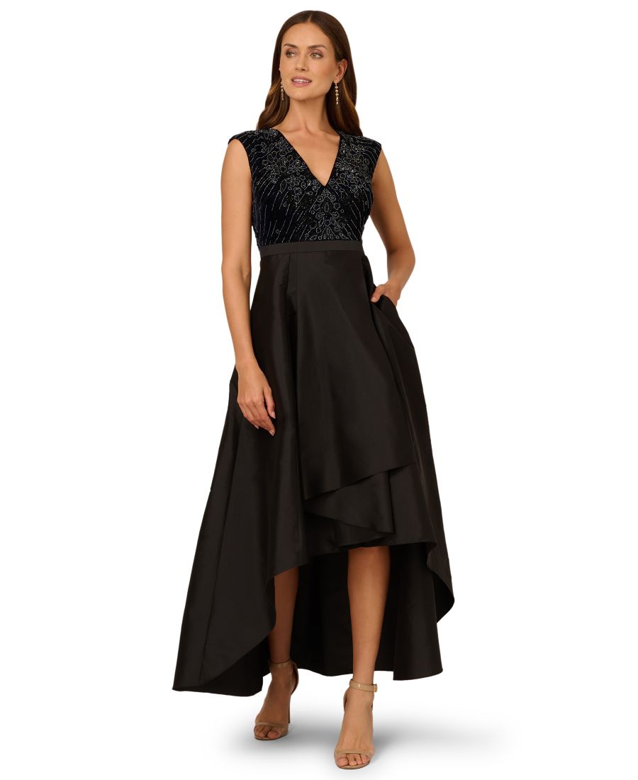 Женское платье из бархатной тафты с бисером Adrianna Papell, NAVY BLACK
Женское платье из бархатной тафты с бисером Adrianna Papell, NAVY BLACK