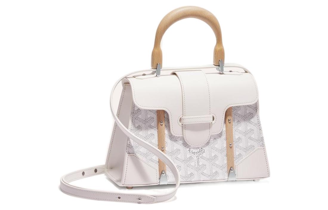 GOYARD Сумка женская мини через плечо из брезента с кожей, White
GOYARD Сумка женская мини через плечо из брезента с кожей, White