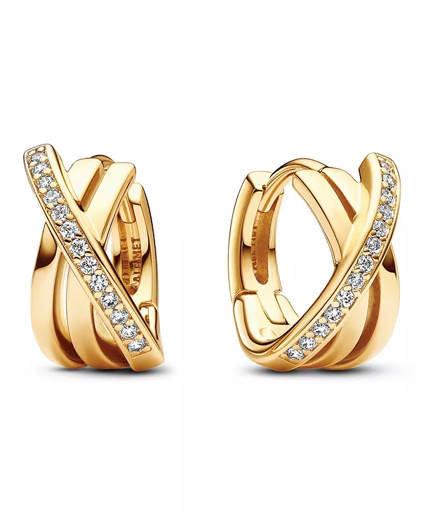 Серьги-Кольца с перекрестным паве Pandora, gold
Серьги-Кольца с перекрестным паве Pandora, gold