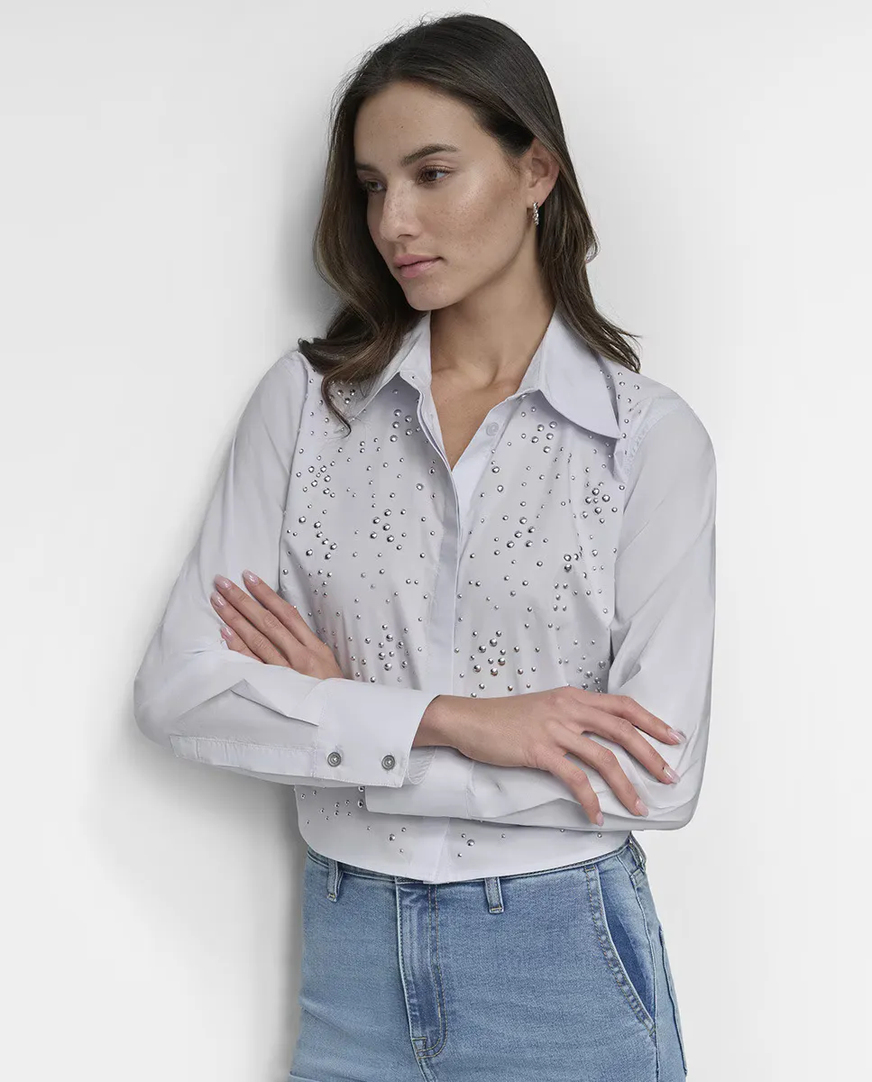 Женская блузка с ассиметричным воротником и длинным рукавом Dkny Jeans, голубой
Женская блузка с ассиметричным воротником и длинным рукавом Dkny Jeans, голубой