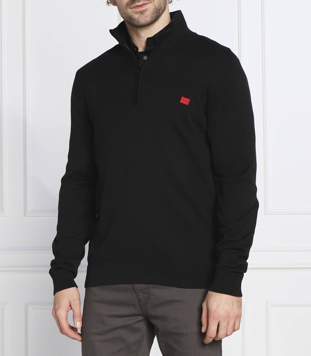 Свитер HUGO San Quintus-C Regular Fit, черный 
Свитер HUGO San Quintus-C Regular Fit, черный