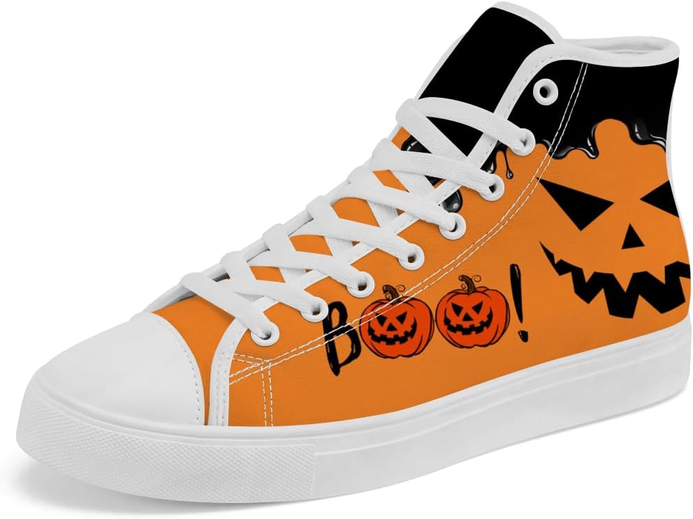 Высокие кеды из парусины с рисунком тыквы, высокие кроссовки на шнуровке, повседневная обувь для мужчин и женщин Chebing, оранжевый
Высокие кеды из парусины с рисунком тыквы, высокие кроссовки на шнуровке, повседневная обувь для мужчин и женщин Chebing, оранжевый