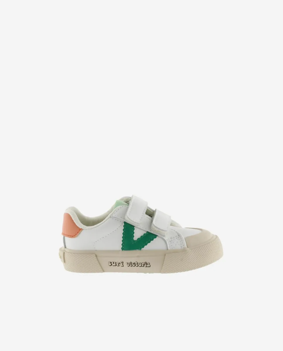 Детские низкие кеды с контрастными вставками и двойной застежкой на липучках Victoria, белый/зеленый
Детские низкие кеды с контрастными вставками и двойной застежкой на липучках Victoria, белый/зеленый