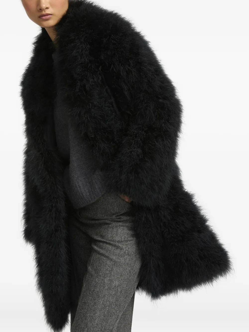 Пальто с отделкой из перьев YVES SALOMON
Пальто с отделкой из перьев YVES SALOMON