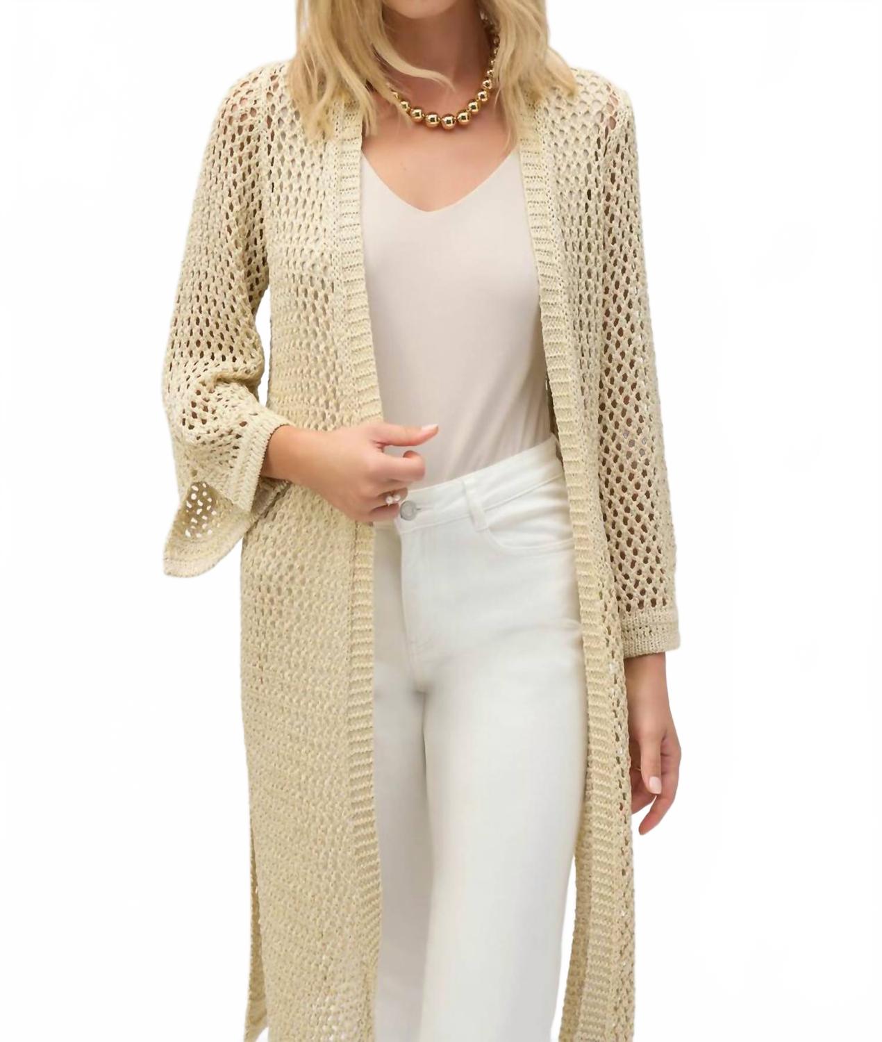 Золотой свитер с ажурной вязкой Joseph Ribkoff
Золотой свитер с ажурной вязкой Joseph Ribkoff