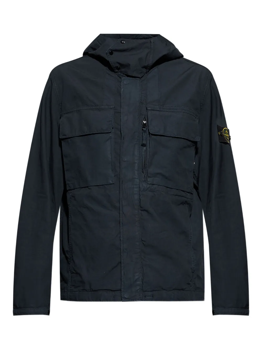 Куртка с капюшоном и накладными карманами Stone Island, синий 
Куртка с капюшоном и накладными карманами Stone Island, синий