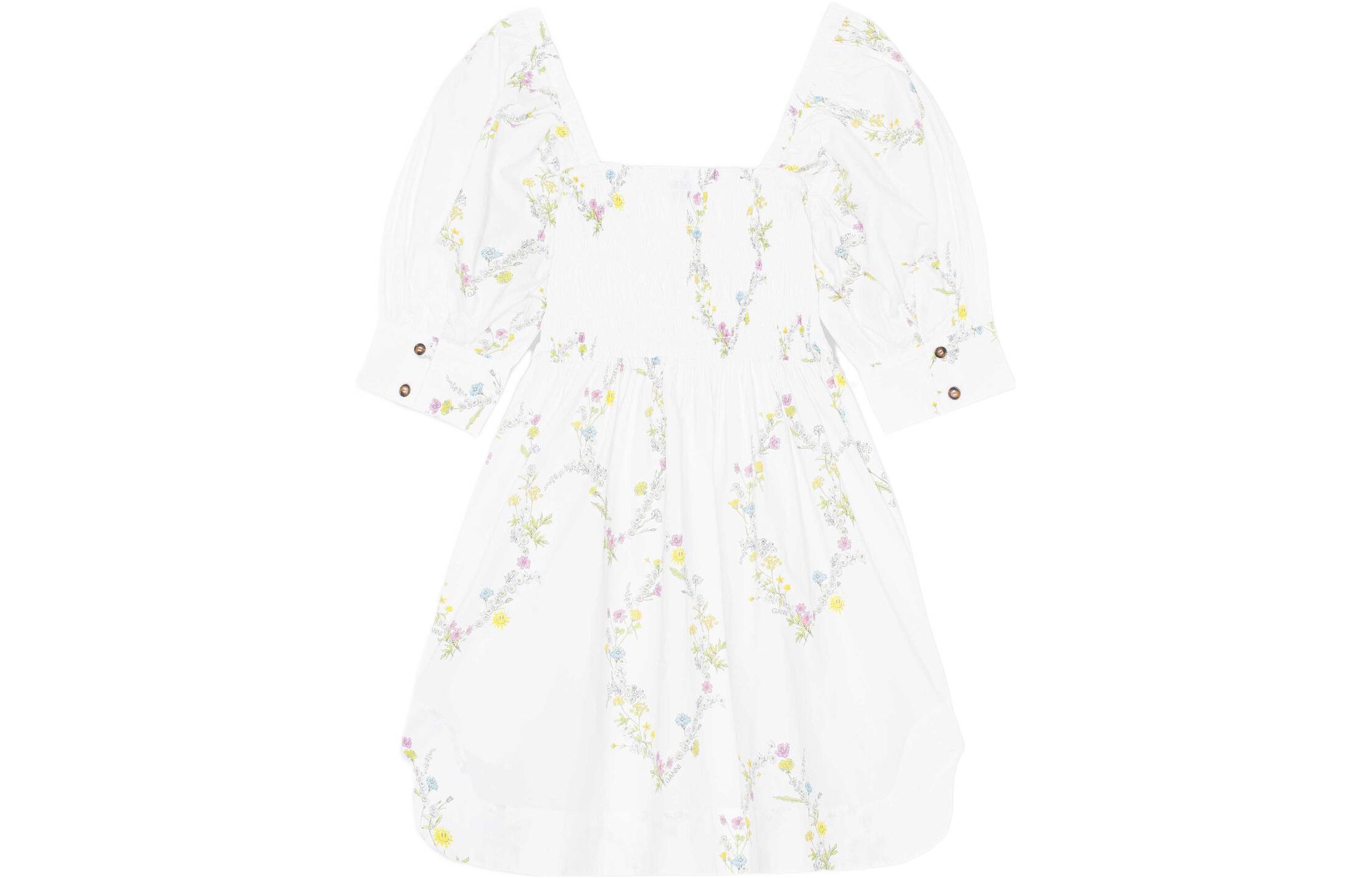 GANNI Женское белое платье с короткими рукавами
GANNI Женское белое платье с короткими рукавами