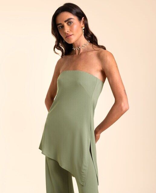 Асимметричный женский топ без бретелек The-Are, хаки
Асимметричный женский топ без бретелек The-Are, хаки