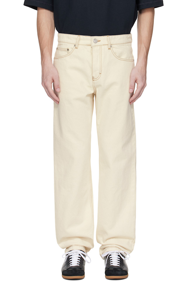 Хлопковые джинсы классического кроя Ami Paris, белый
Хлопковые джинсы классического кроя Ami Paris, белый