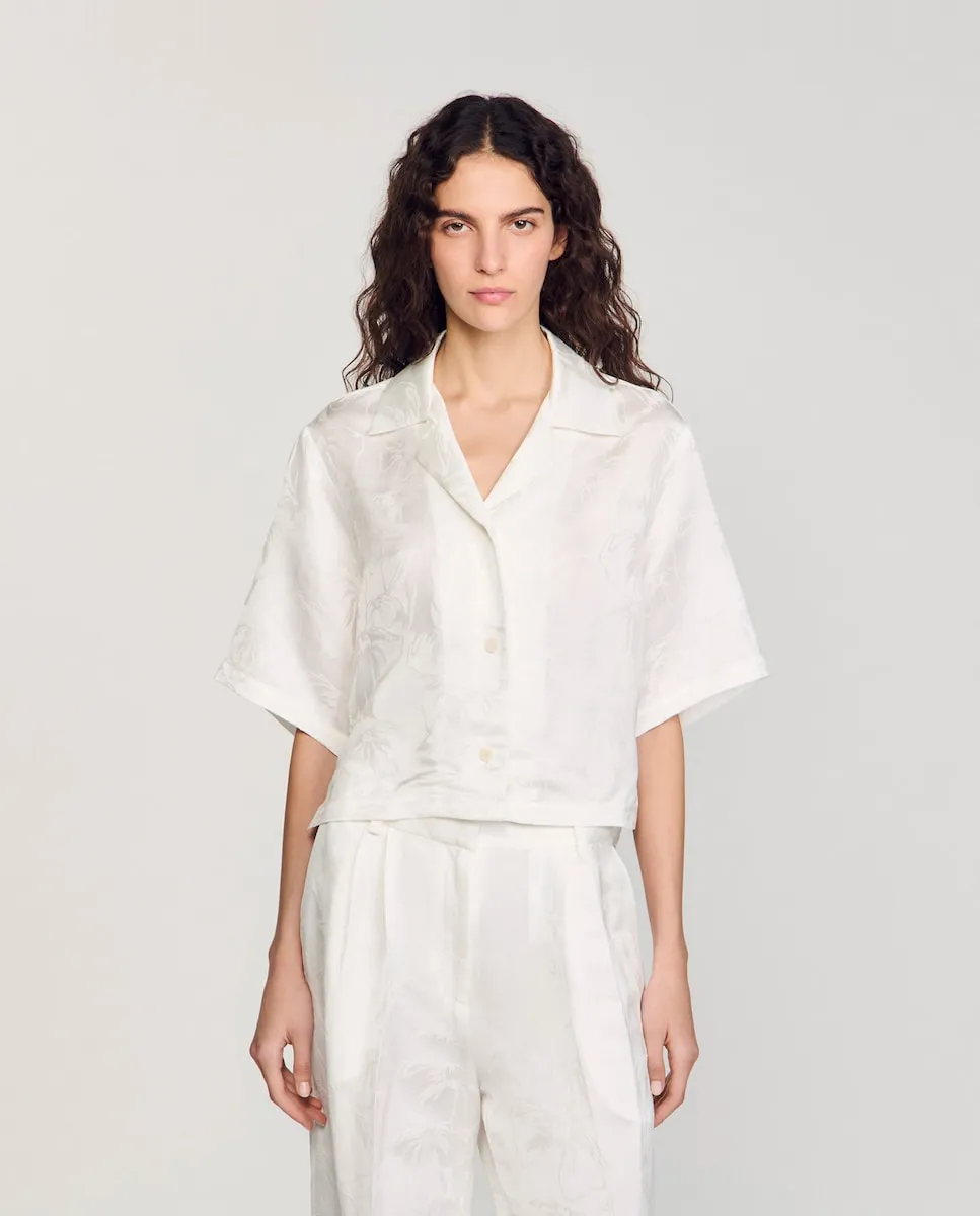 Женская жаккардовая рубашка с короткими рукавами Sandro, белый
Женская жаккардовая рубашка с короткими рукавами Sandro, белый