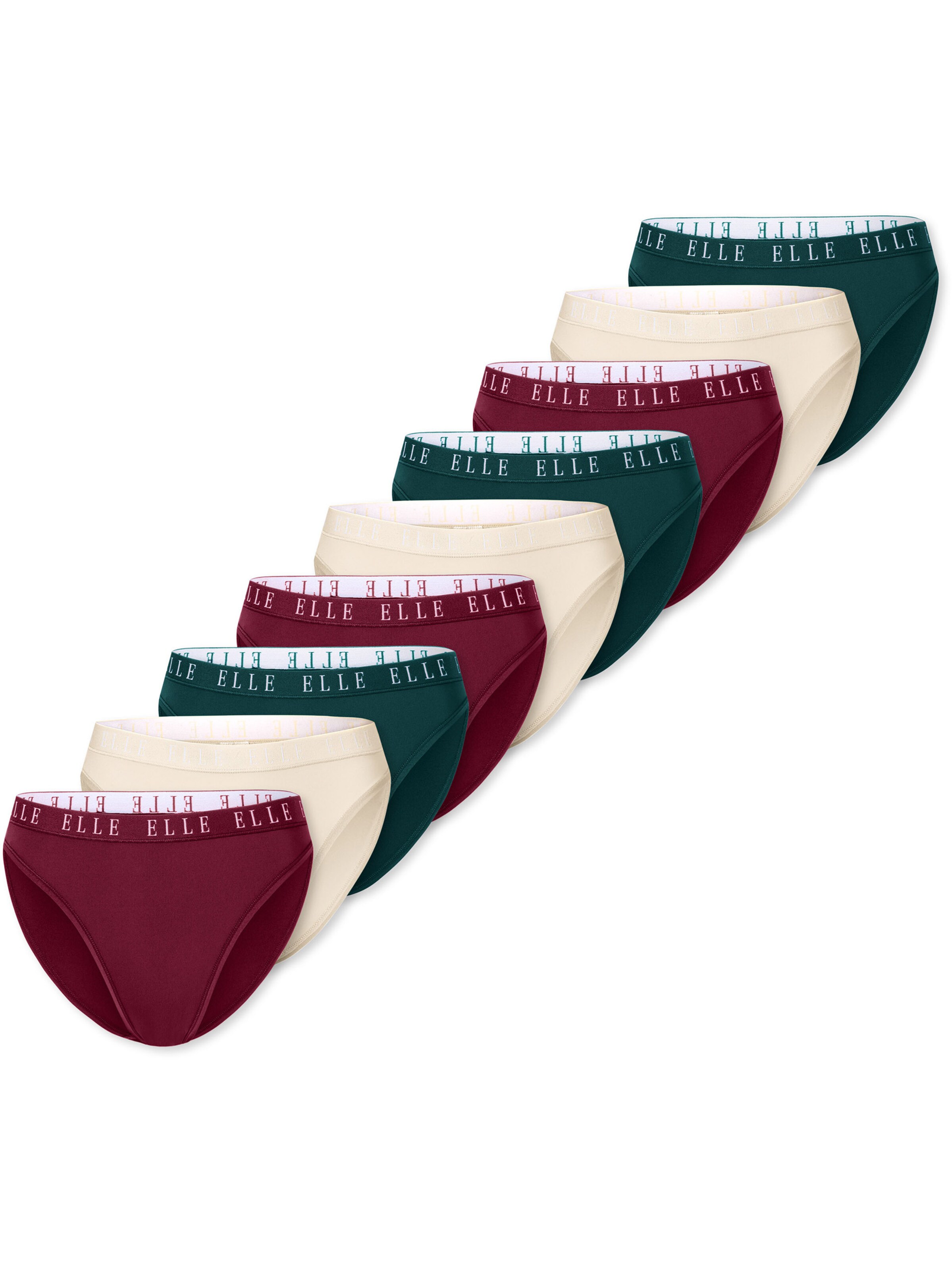 ELLE Трусики 'High Leg Logo' в темно-зеленом и бордовом цвете
ELLE Трусики 'High Leg Logo' в темно-зеленом и бордовом цвете
