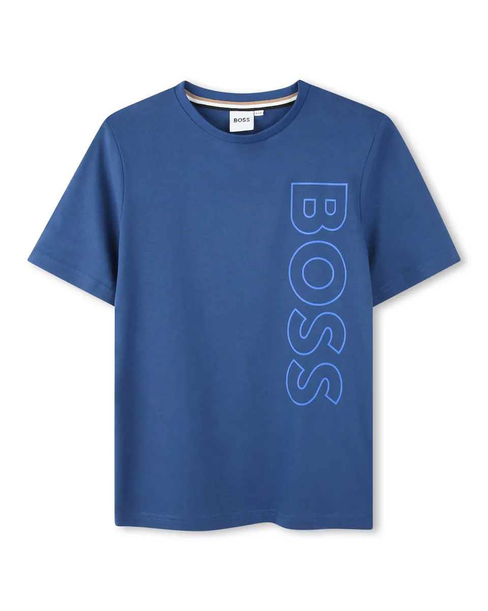 Футболка для мальчика из 100% хлопка с вертикальным логотипом BOSS Kidswear, темно-синий
Футболка для мальчика из 100% хлопка с вертикальным логотипом BOSS Kidswear, темно-синий