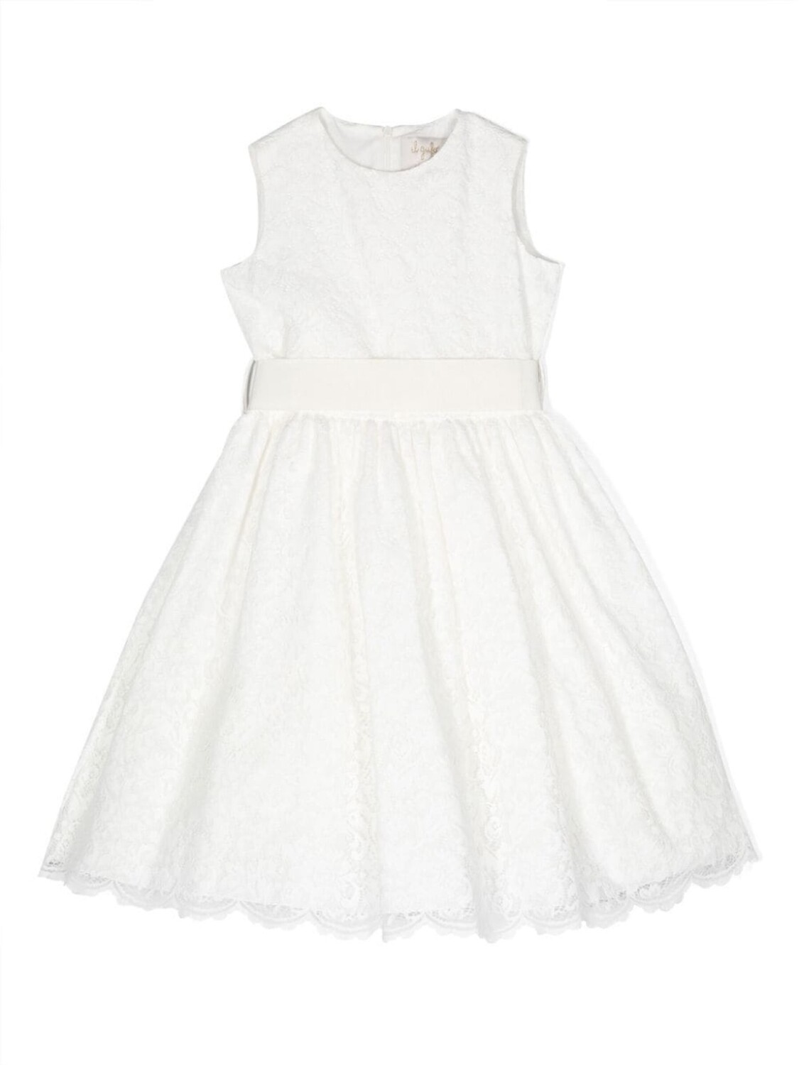 Il Gufo платье с кружевом и поясом, белый
Il Gufo платье с кружевом и поясом, белый