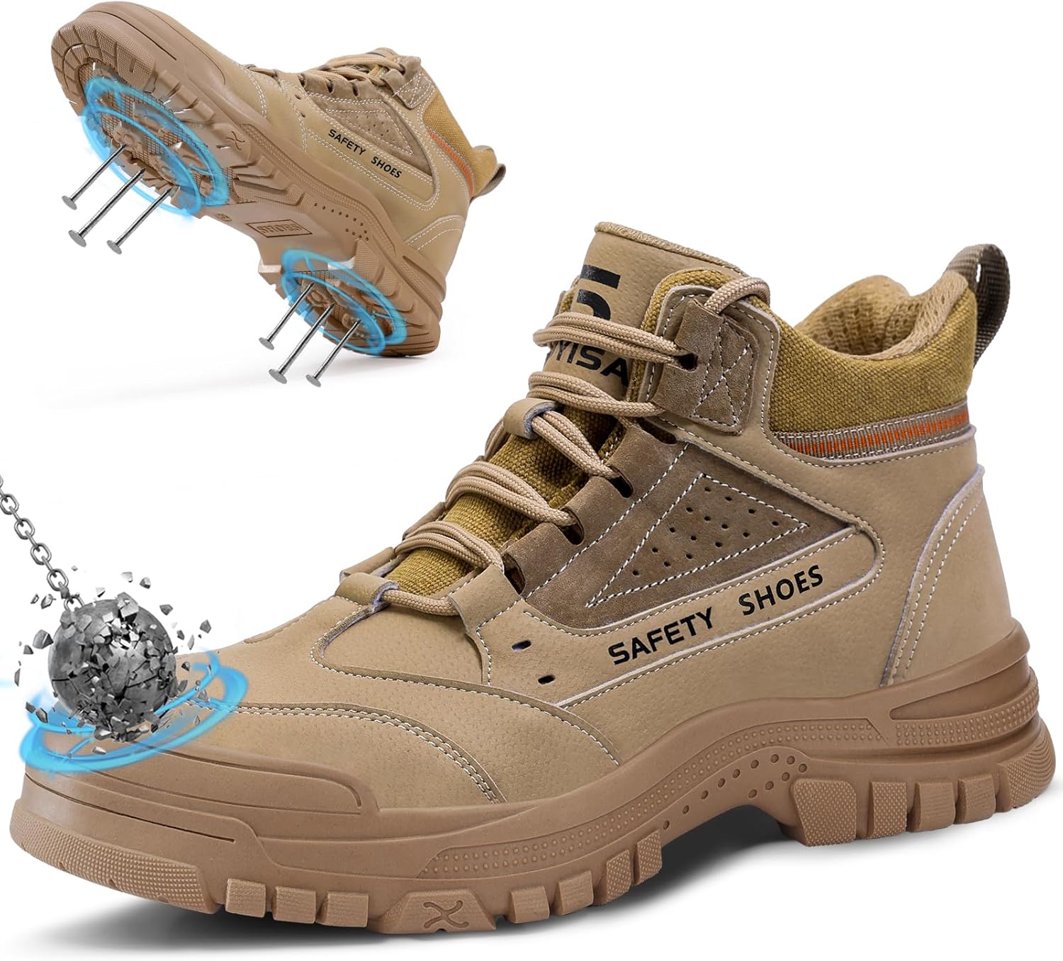 Ботинки с стальным носком для мужчин - высокие защищенные проколами безопасные ботинки - промышленная обувь для рабочих - удобные ботинки для строительства Langtan, Brown-3086
Ботинки с стальным носком для мужчин - высокие защищенные проколами безопасные ботинки - промышленная обувь для рабочих - удобные ботинки для строительства Langtan, Brown-3086