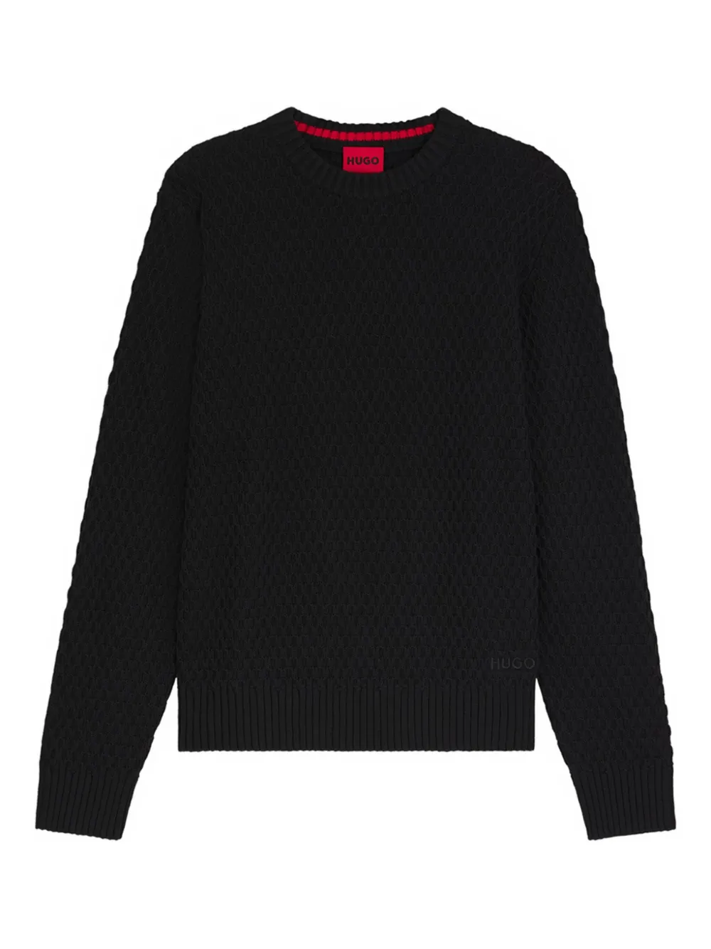 Фактурный свитер с круглым вырезом Hugo, черный
Фактурный свитер с круглым вырезом Hugo, черный