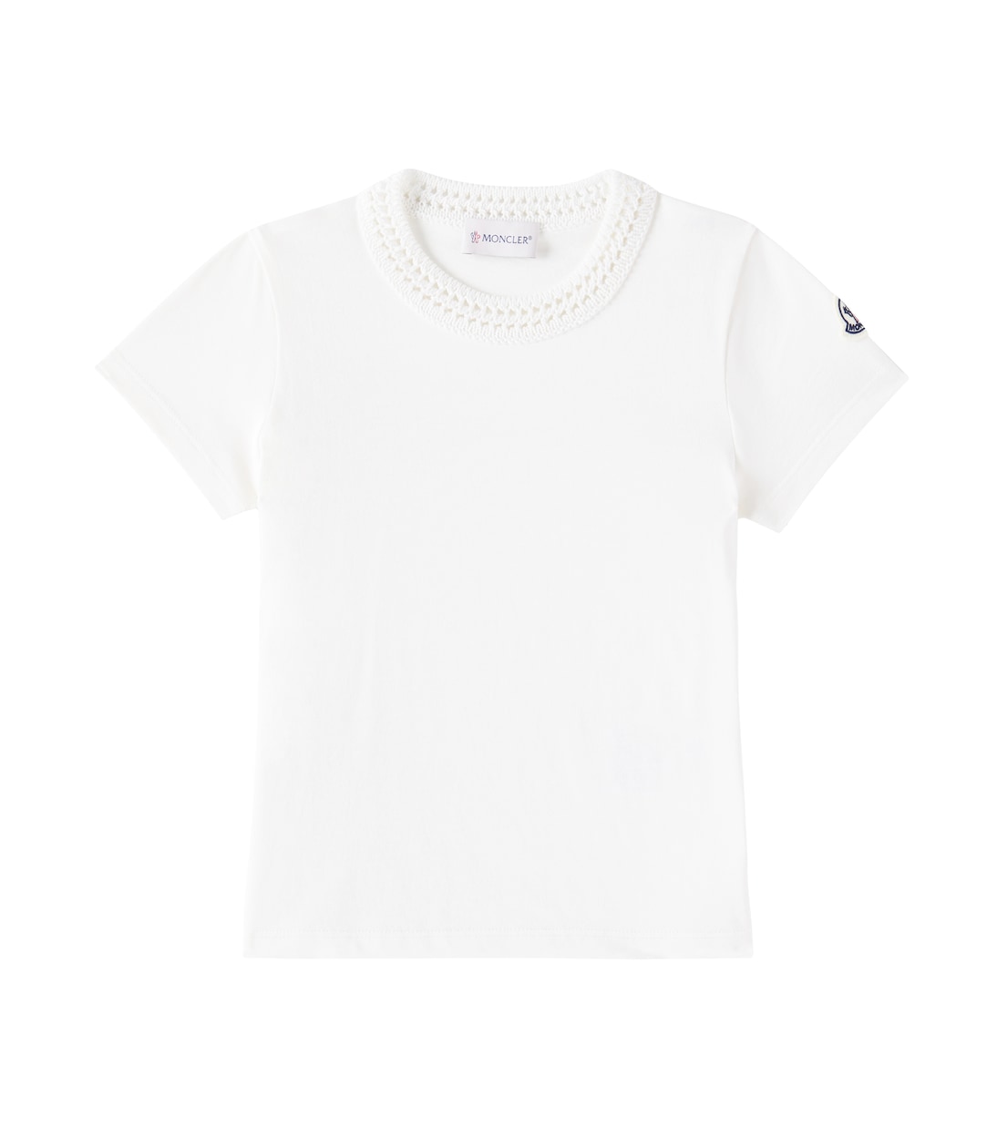 Футболка из хлопкового джерси с кружевной отделкой Moncler Enfant, белый
Футболка из хлопкового джерси с кружевной отделкой Moncler Enfant, белый