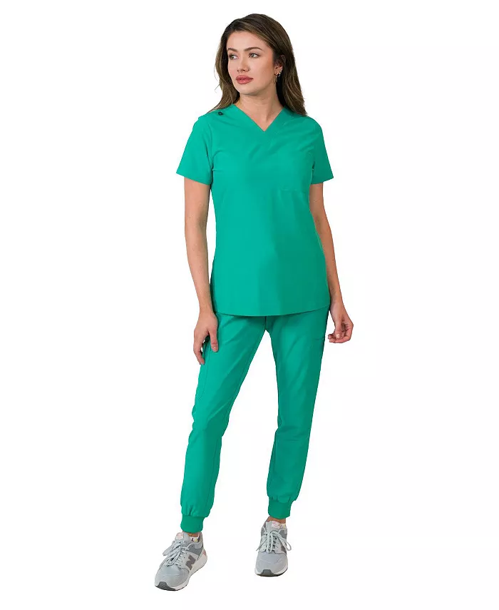 Женский комплект из брюк-джоггеров с одним карманом и трикотажными манжетами в рубчик Medgear, зеленый
Женский комплект из брюк-джоггеров с одним карманом и трикотажными манжетами в рубчик Medgear, зеленый