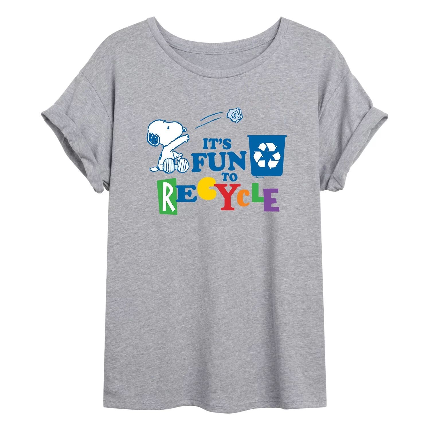 Футболка с струящимся рисунком Snoopy Juniors' Peanuts "It's Fun to Recycle" Licensed Character
Футболка с струящимся рисунком Snoopy Juniors' Peanuts "It's Fun to Recycle" Licensed Character