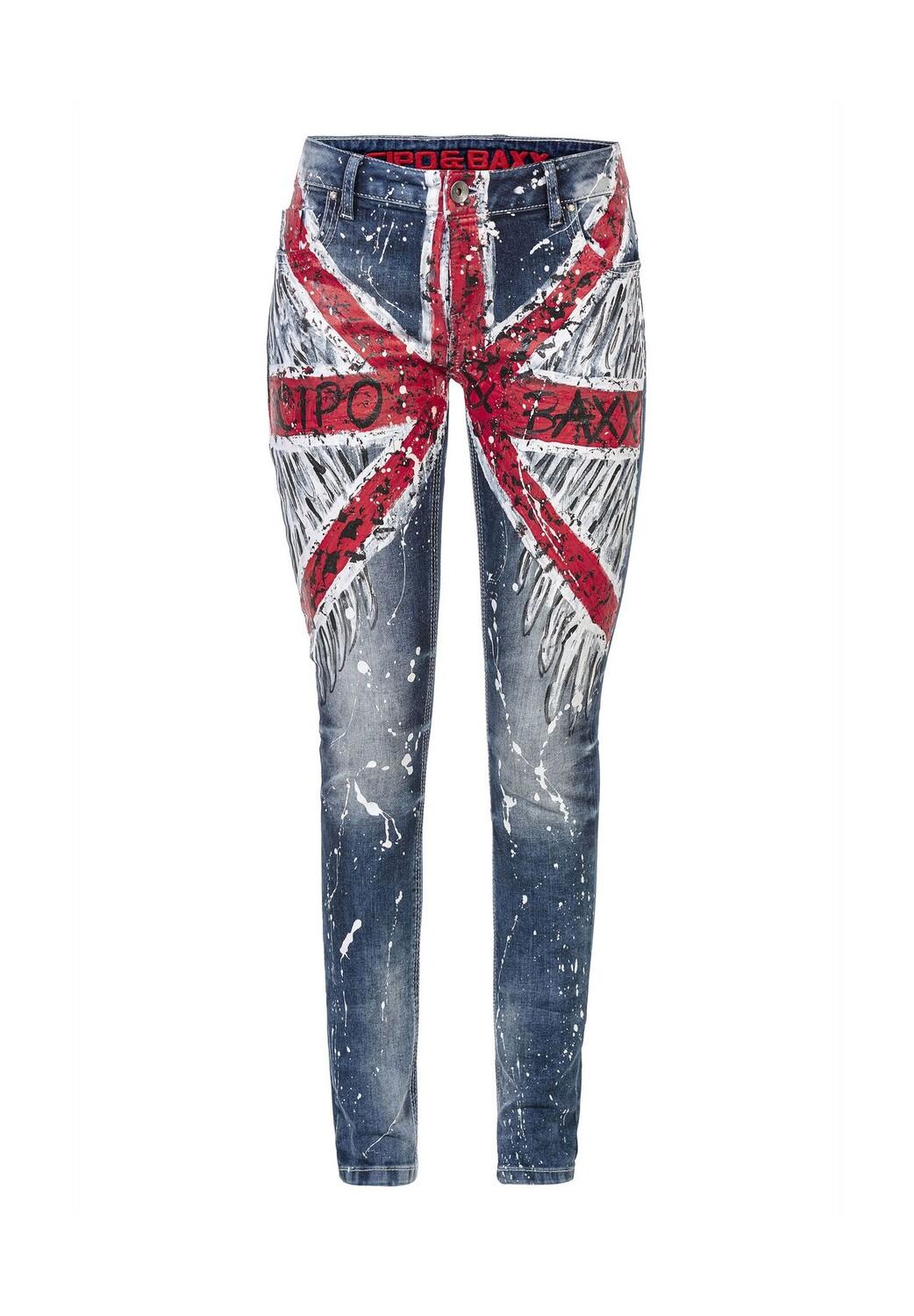 Джинсы модного дизайна, расписанного вручную CIPO & BAXX, синий
Джинсы модного дизайна, расписанного вручную CIPO & BAXX, синий