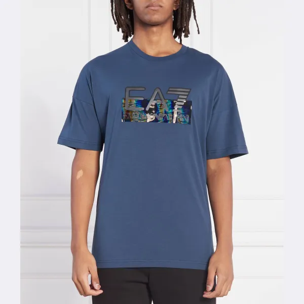 Футболка стандартного кроя Ea7, синий 
Футболка стандартного кроя Ea7, синий