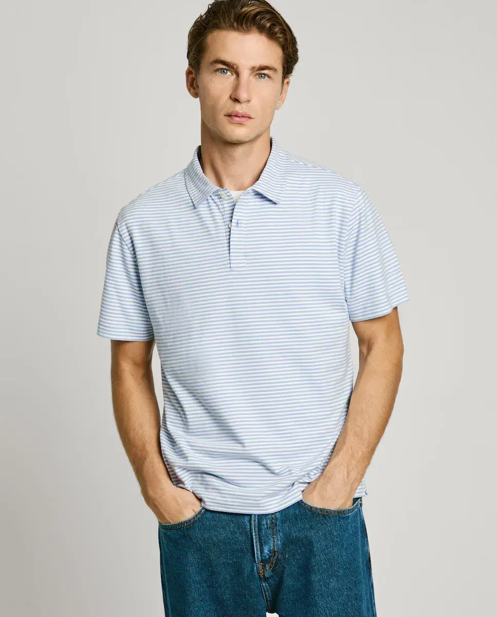 Мужская рубашка поло с короткими рукавами и полосатым принтом Pepe Jeans, светло-голубой
Мужская рубашка поло с короткими рукавами и полосатым принтом Pepe Jeans, светло-голубой