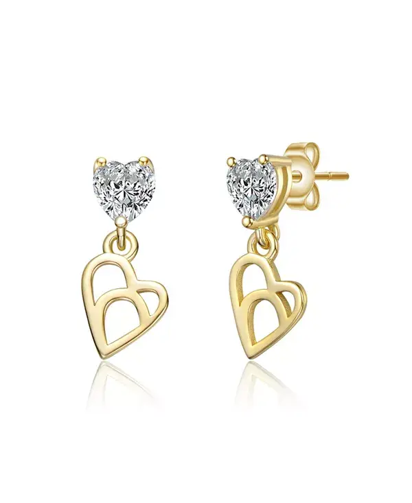 Детские серьги-подвески в форме сердца с покрытием из 14-каратного золота и цветными кубическими цирконами Gigigirl, white
Детские серьги-подвески в форме сердца с покрытием из 14-каратного золота и цветными кубическими цирконами Gigigirl, white
