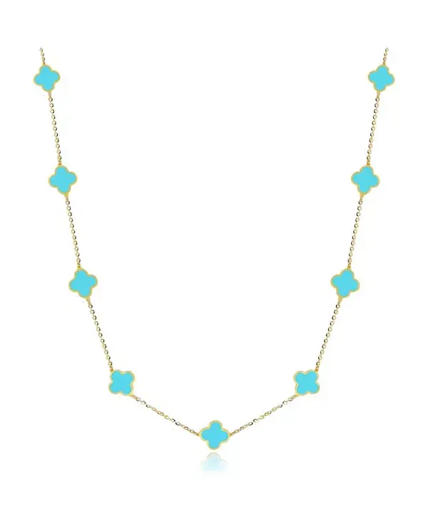 Миниатюрное ожерелье с бирюзовым клевером, желтое золото 14 карат The Lovery, turquoise
Миниатюрное ожерелье с бирюзовым клевером, желтое золото 14 карат The Lovery, turquoise