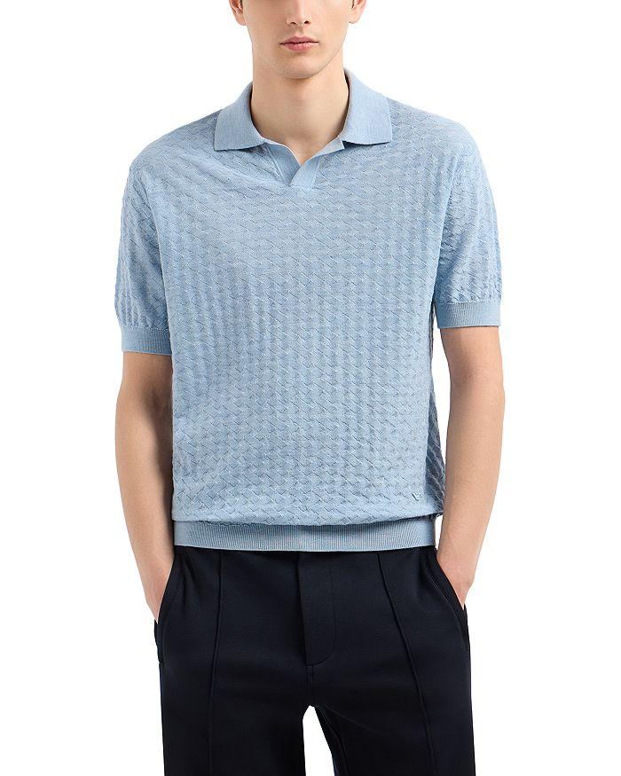 Свитер-поло из шерстяной вязки с короткими рукавами Emporio Armani, синий
Свитер-поло из шерстяной вязки с короткими рукавами Emporio Armani, синий