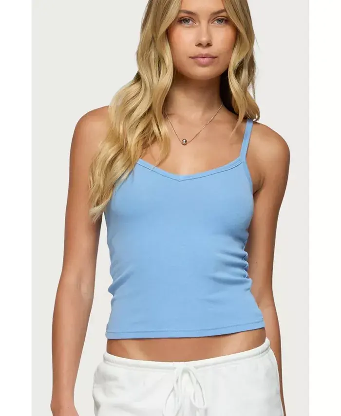 Женская майка Aspyn с V-образным вырезом и отделкой в рубчик Edikted, синий
Женская майка Aspyn с V-образным вырезом и отделкой в рубчик Edikted, синий