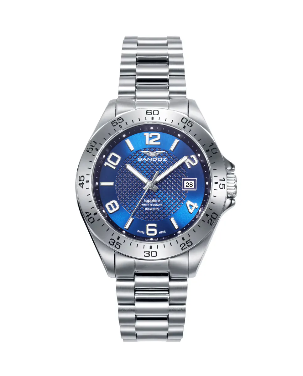Мужские спортивные часы со стальным корпусом и браслетом Sandoz, серебряный
Мужские спортивные часы со стальным корпусом и браслетом Sandoz, серебряный