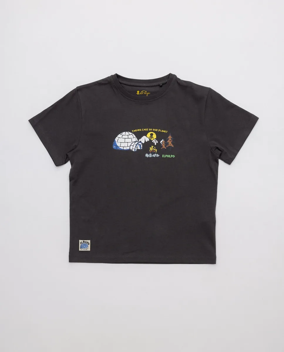 Детская футболка с коротким рукавом и круглый воротник El Pulpo, темно-серый
Детская футболка с коротким рукавом и круглый воротник El Pulpo, темно-серый