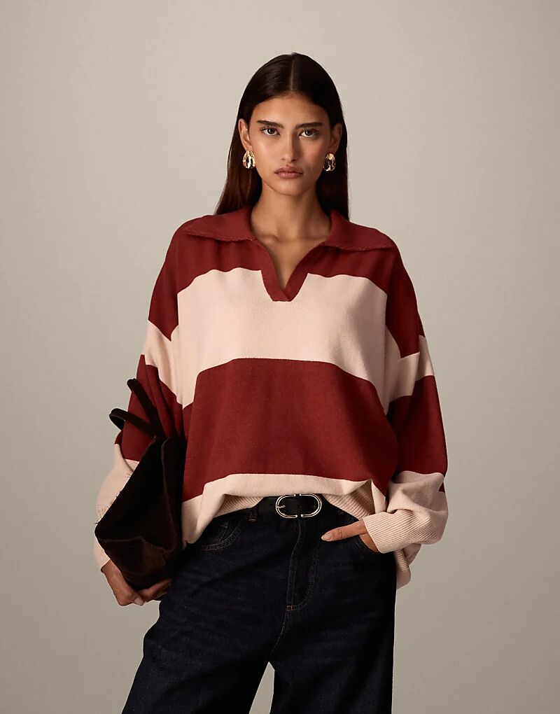 Компактный трикотажный джемпер ARRANGE с полосатым воротником, красного и кремового цветов
Компактный трикотажный джемпер ARRANGE с полосатым воротником, красного и кремового цветов