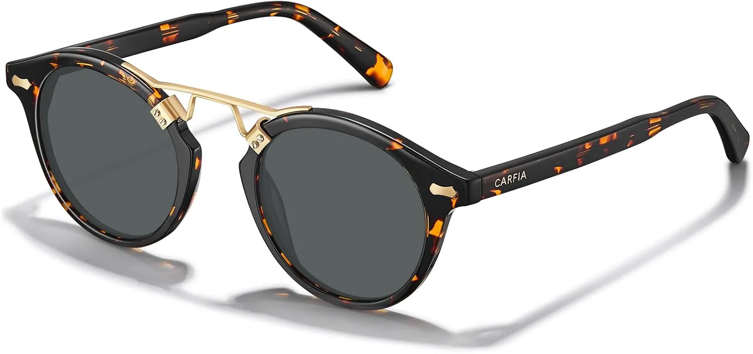 Солнцезащитные очки CARFIA с металлической перемычкой из ацетата для женщин, поляризованные, с защитой от УФ-излучения, в стиле ретро, круглые солнцезащитные очки
Солнцезащитные очки CARFIA с металлической перемычкой из ацетата для женщин, поляризованные, с защитой от УФ-излучения, в стиле ретро, круглые солнцезащитные очки