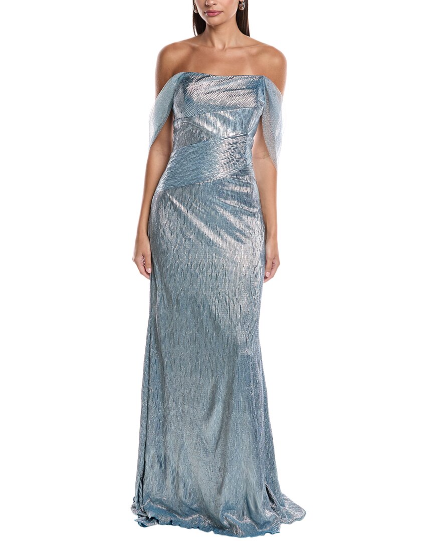 Платье с открытыми плечами металлик Rene Ruiz, синий
Платье с открытыми плечами металлик Rene Ruiz, синий