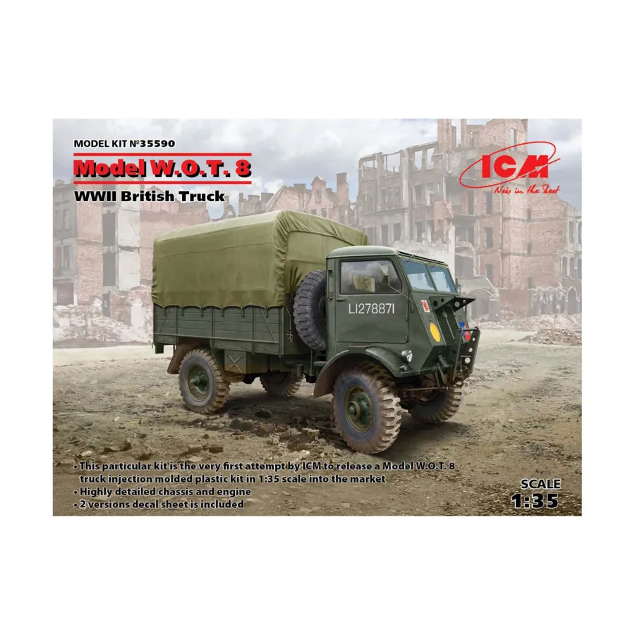 Британский грузовик времен Второй мировой войны — модель W.O.T. 8, Military Models 1/35 Scale (ICM)
Британский грузовик времен Второй мировой войны — модель W.O.T. 8, Military Models 1/35 Scale (ICM)