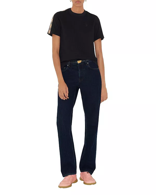 Хлопковая футболка с клетчатым узором Burberry, черный
Хлопковая футболка с клетчатым узором Burberry, черный