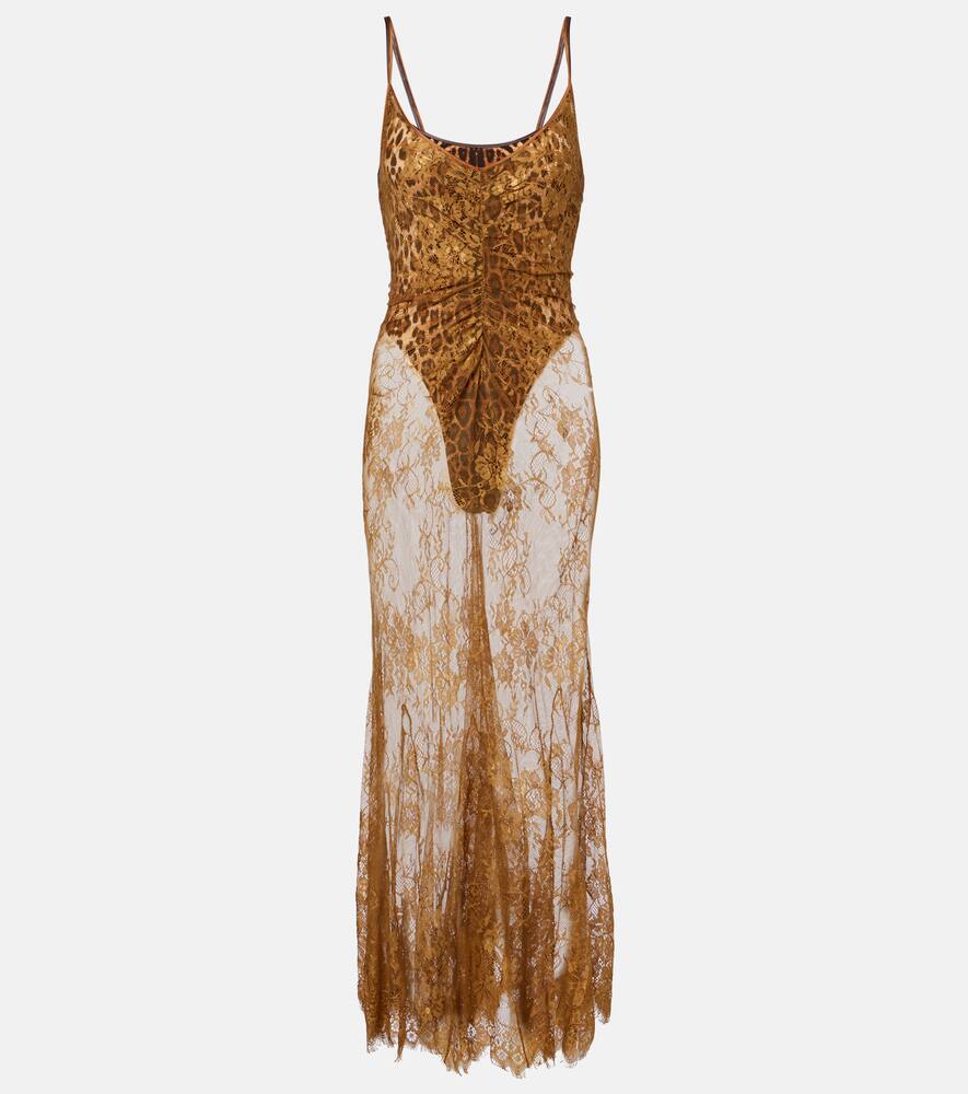 Макси-платье из кружева с шелковой отделкой Jacques Wei, Brownish green
Макси-платье из кружева с шелковой отделкой Jacques Wei, Brownish green