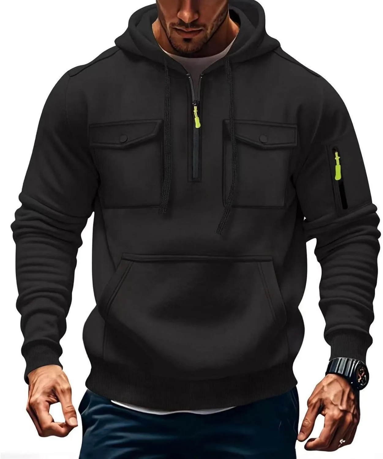 Толстовка с капюшоном Tactical для мужчин, Fleece Lined, с длинным рукавом и карманами Bakgeerle
Толстовка с капюшоном Tactical для мужчин, Fleece Lined, с длинным рукавом и карманами Bakgeerle