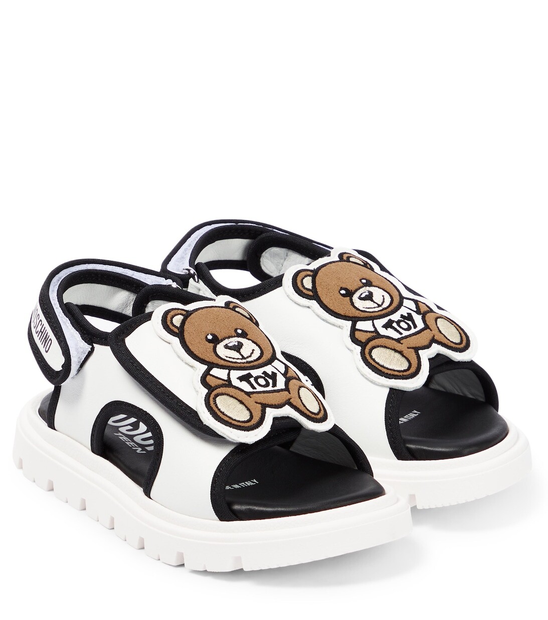 Кожаные сандалии с логотипом Moschino, черный
Кожаные сандалии с логотипом Moschino, черный