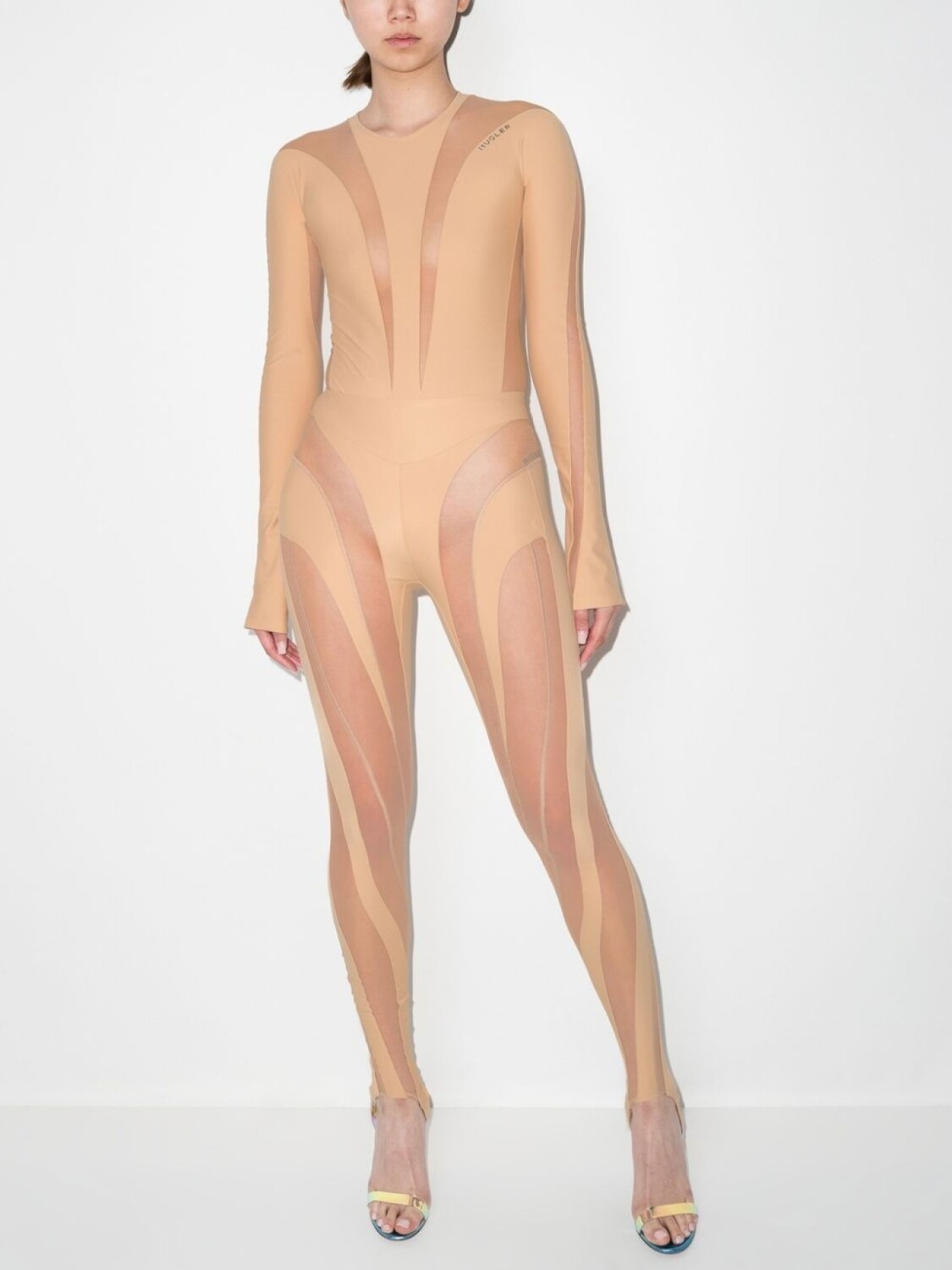 Mugler прозрачное боди с длинными рукавами, нейтральный цвет
Mugler прозрачное боди с длинными рукавами, нейтральный цвет