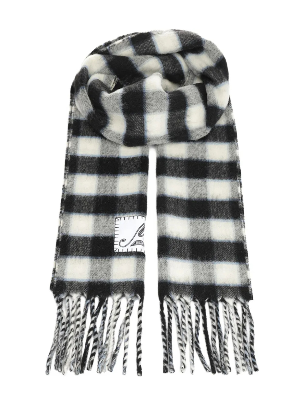 Marni шарф в клетку с бахромой, черный
Marni шарф в клетку с бахромой, черный