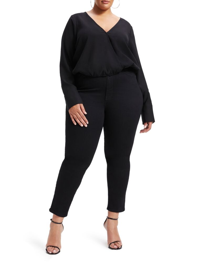 Тканый топ с запахом Good American, черный
Тканый топ с запахом Good American, черный