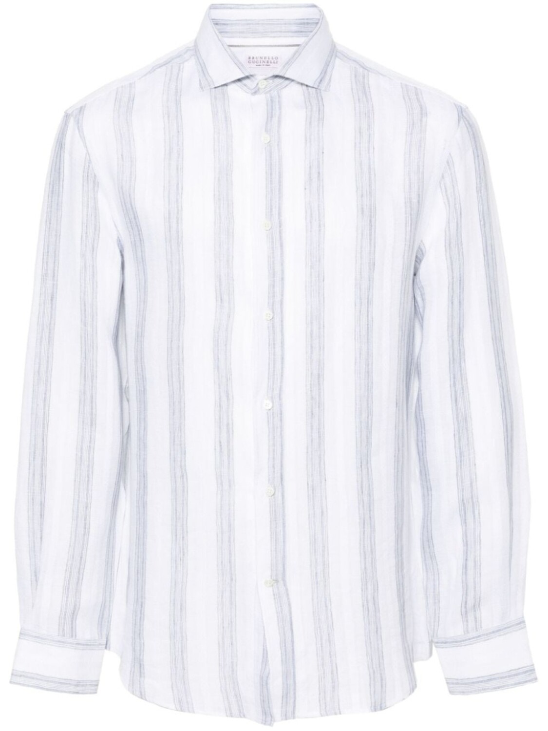 Полосатая льняная рубашка Brunello Cucinelli, белый
Полосатая льняная рубашка Brunello Cucinelli, белый
