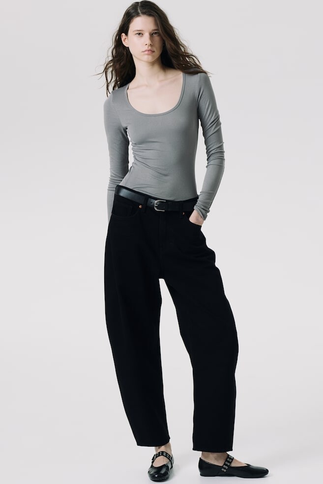 Ребристая рубашка H&M, серый
Ребристая рубашка H&M, серый