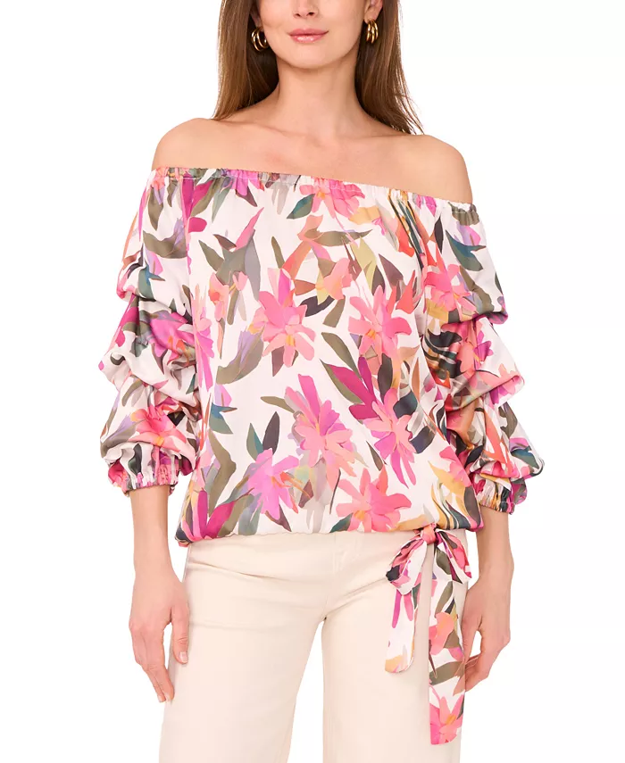 Женская блузка с цветочным принтом, офф-шoulder, с рукавом 3/4 и завязками спереди Vince Camuto, мультиколор
Женская блузка с цветочным принтом, офф-шoulder, с рукавом 3/4 и завязками спереди Vince Camuto, мультиколор