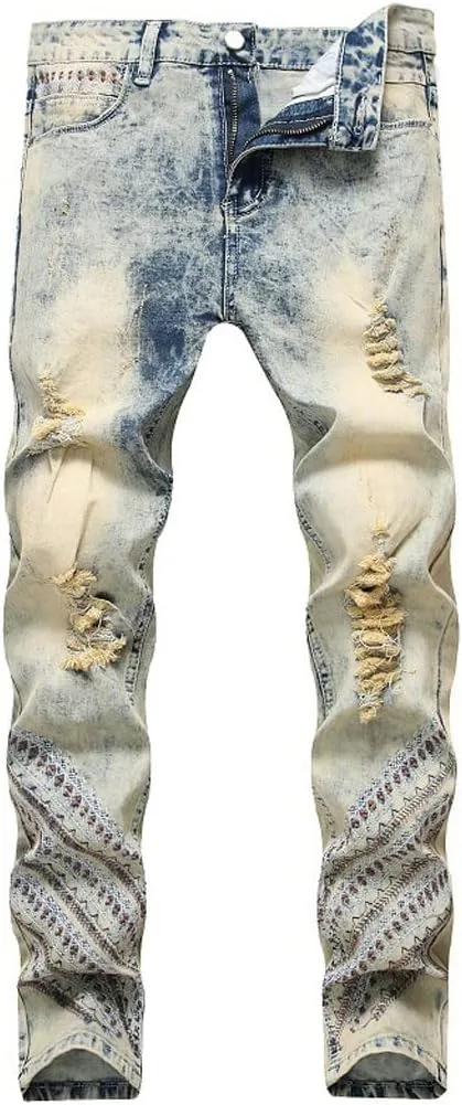 Джинсы мужские прямые с потертостями и вышивкой SIDUFHAOPKLL
Джинсы мужские прямые с потертостями и вышивкой SIDUFHAOPKLL