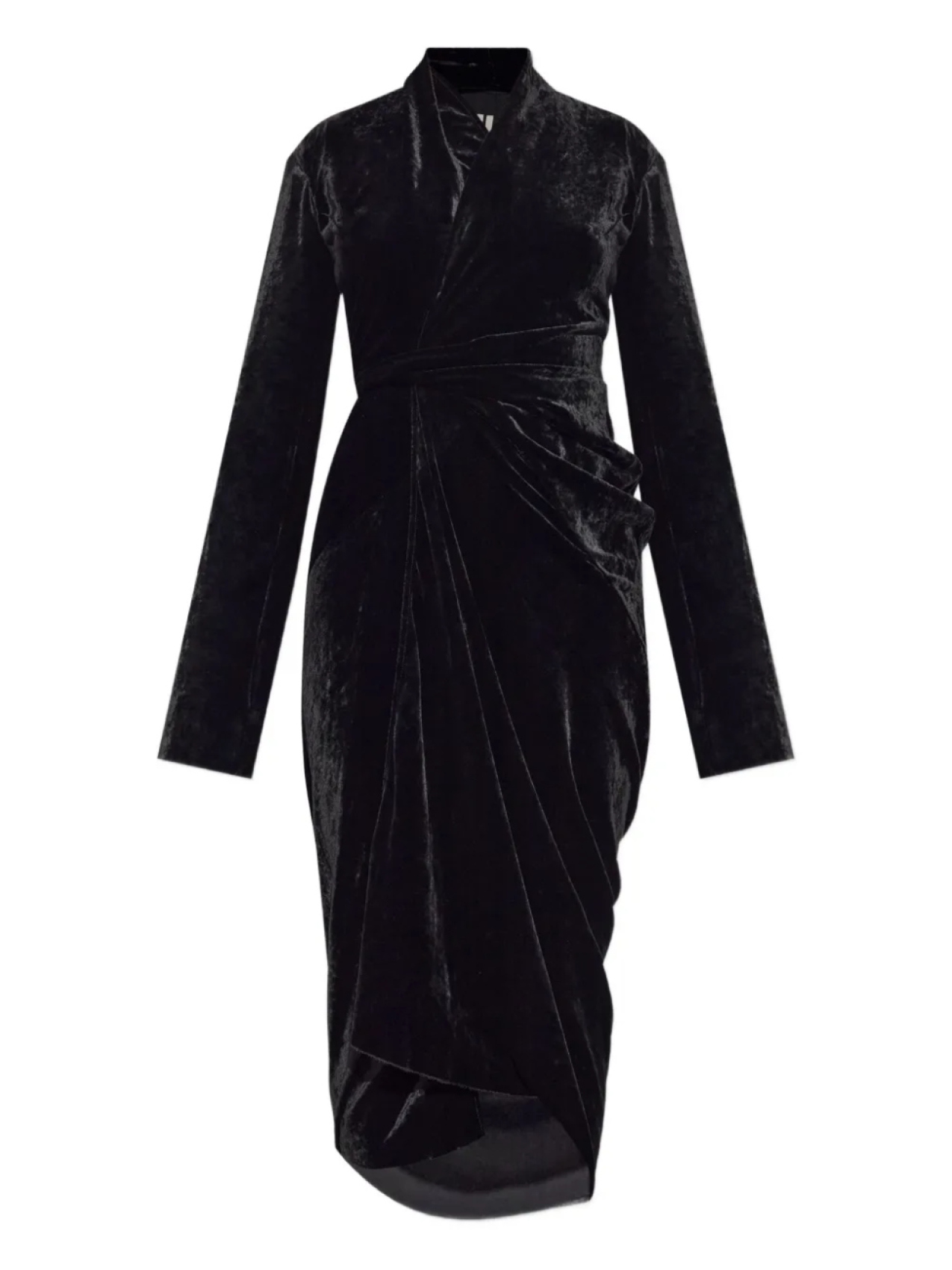 Платье из бархата с драпировкой от Рика Оуэнса Rick Owens, черный
Платье из бархата с драпировкой от Рика Оуэнса Rick Owens, черный